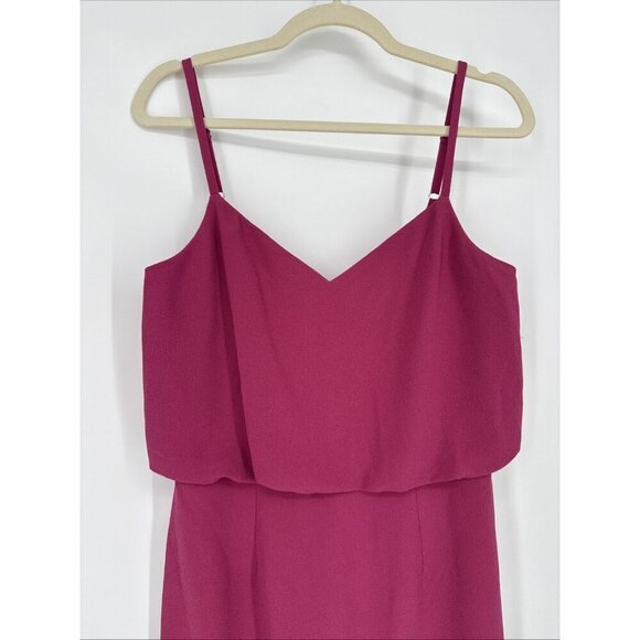 New Dress The Population Size Medium Pink Alondra Cocktail Midi Dress Hibiscus - Picture 6 of 12